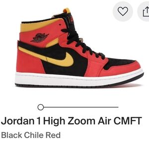 Jordan 1 High Zoom Air CMFT Black Chile Red Like New Mens 12
